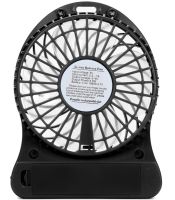 Настільний міні вентилятор Mini Fan XSFS - 01 USB з акумулятором 4.5 W Black, портативний охолоджувач повітря на підставці з Led ліхтариком Чорний