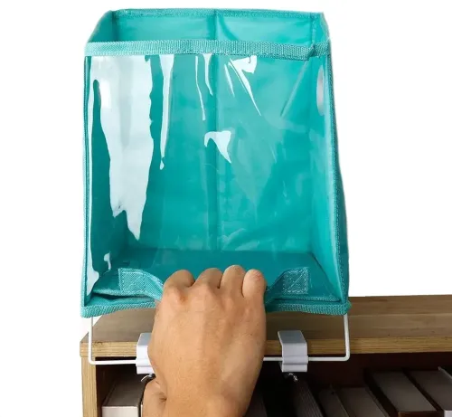 Складаний органайзер кошик Closet Caddy Box з жорстким піддоном для зберігання речей і постільної білизни з кріпленням, Контейнер для одягу Синій