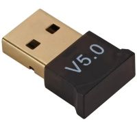 Міні адаптер USB Bluetooth V5.0 з підтримкою мікрофона для ПК, бездротової блютуз стерео приймач передавач для PC Windows 7, 8, 10 Чорний