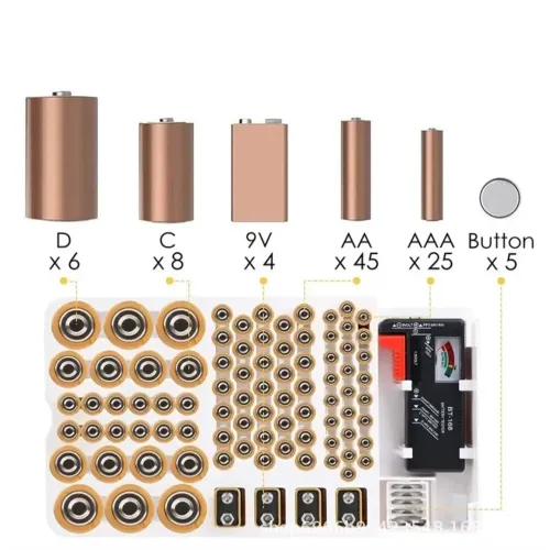 Органайзер футляр для зберігання батарейок і акумуляторів Battery Master AND584 з тестером BT - 168 на 93 шт, пластиковий кейс коробка з відкидною кришкою