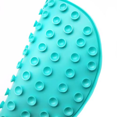 Силіконовий масажний килимок Чистюля Shower Foot Scrubber Mat LY-379 для спини і ніг на присосках, Настінна нековзна щітка для душу Бірюзовий