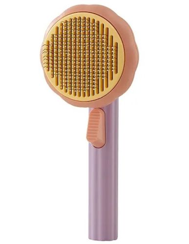 Щітка для вичісування шерсті для тварин Pet Brush pumpkin, Ковтуноріз для чищення підшерстя у собак і котів з кнопкою для грумінгу котів Дешеддер