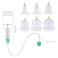 Вакуумні масажні антицелюлітні банки з насосом-Pull Out a Vacuum Apparatus KL 12 шт, Медичний набір з 12 вакуумних банок для масажу