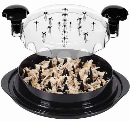Ручний кухонний подрібнювач Twist Chiken Shredder з ведмежими кігтями для подрібнення вареної курячої грудки свинини м'яса з прозорою кришкою