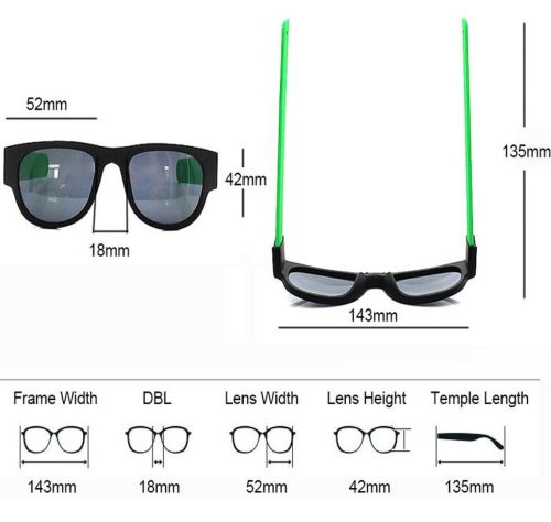 Гнучкі сонцезахисні окуляри браслет Clix Out Sunglasses для чоловіків і жінок, спортивні окуляри-браслет трансформер з гнучкими дужками, зелені