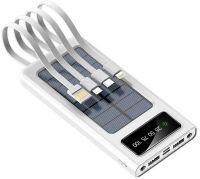 Зарядний пристрій Power bank YM-485 Solar 10000 mAh C набором кабелів 4в1 зовнішній акумулятор на сонячній батареї Type - C MicroUSB Lightning