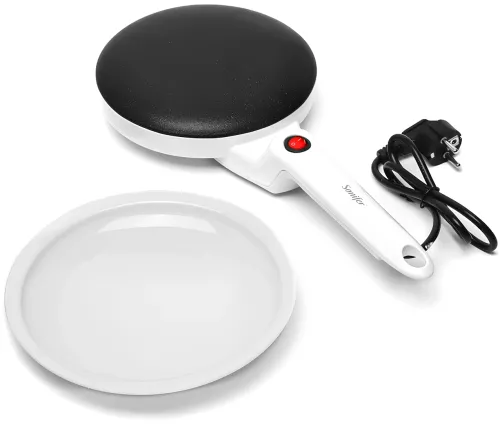 Занурювальна млинниця Sonifer Crepe Maker SF-3034 650W Електрична Сковорідка для млинців 20 см электроблинница з антипригарним покриттям Біла