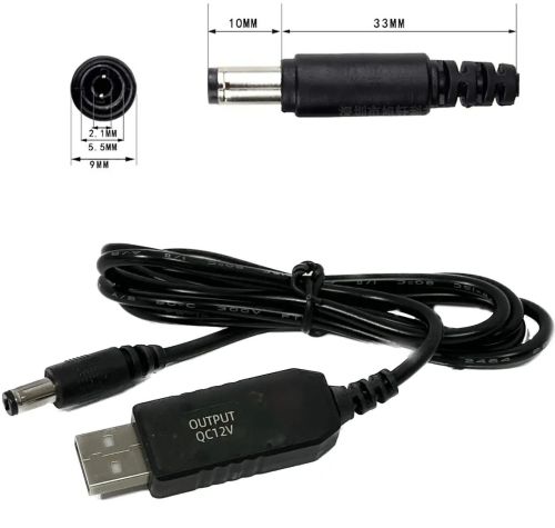 Підвищуючий USB кабель Berger з 5V на 12V для живлення Wi-Fi роутера від Power Bank з перетворювачем, перехідник для вай фай 5.5х2. 1 повербанка 5В 12В