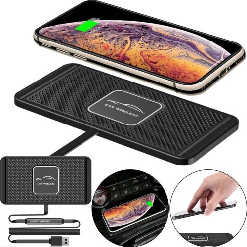 Автомобильная беспроводная зарядка Car Wireless Pad C1 15W для зарядки телефона, Силиконовый зарядный коврик в авто с антискользящим покрытием Черный