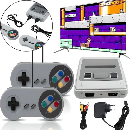 Портативна ігрова ретро приставка Dendy 620 ігор Денді 8 Bit Super Mini SFC, Дитяча консоль 8 біт з двома джойстиками і вбудованими іграми Сіра