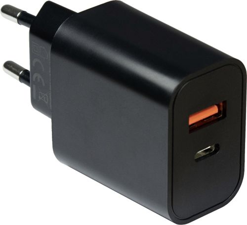 Мережевий зарядний пристрій Fast Charge USB Type-C UKC PD-889 Black блок живлення на 2 порти, адаптер зарядка для телефону смартфона Android Чорний