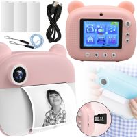 Дитячий фотоапарат з миттєвим друком DIY Instant Digital Camera M3 3 в 1 цифрова камера полароїд для фото і відео на акумуляторі Рожевий