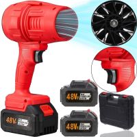 Акумуляторна повітродувка фен Jet Pro Maxx Blower 48V для прибирання снігу та листя з 2 акумуляторами, Бездротова дуйка для видалення пилу Червона