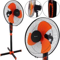 Підлоговий вентилятор Domotec MS-1619 40 см stand fan 16 " дюймів 40W Помаранчевий Домотек Orange на телескопічній ніжці з поворотом і нахилом