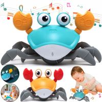 Дитяча інтерактивна іграшка Краб Cartoon Crab HX155C бігаючий робот, краб-утікач з детектором перешкод, звуковими і світловими ефектами на батарейках