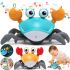Детская интерактивная игрушка Краб Cartoon Crab HX155C бегающий робот, краб-беглец с детектором помех, звуковыми и световыми эффектами на батарейках