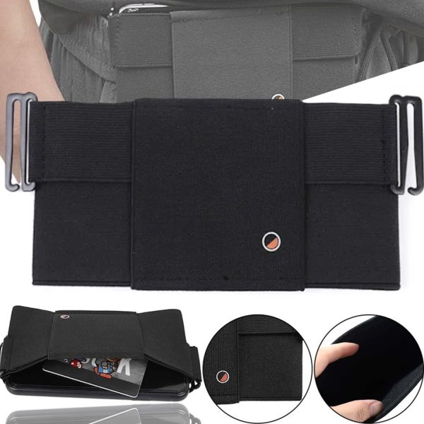 Поясна сумка бананка Mini Belt Bag ISKYBOB 7452 для документів і телефону без застібки, сумочка органайзер на пояс і ремінь чоловіків і жінок Чорна