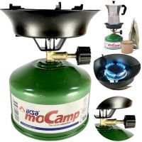 Похідна газовий пальник Iksa Mocamp 203 Green з п'єзопідпалом, Портативна міні плита для приготування їжі, балон для пікніка та кемпінгу Зелена