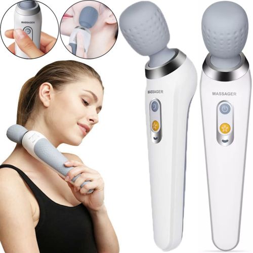 Бездротовий ударний масажер Smart Wireless Handy Massager ST-806 для всього тіла і м'язів, акумуляторний вібромасажер MS - 2022 для шиї плечей Білий