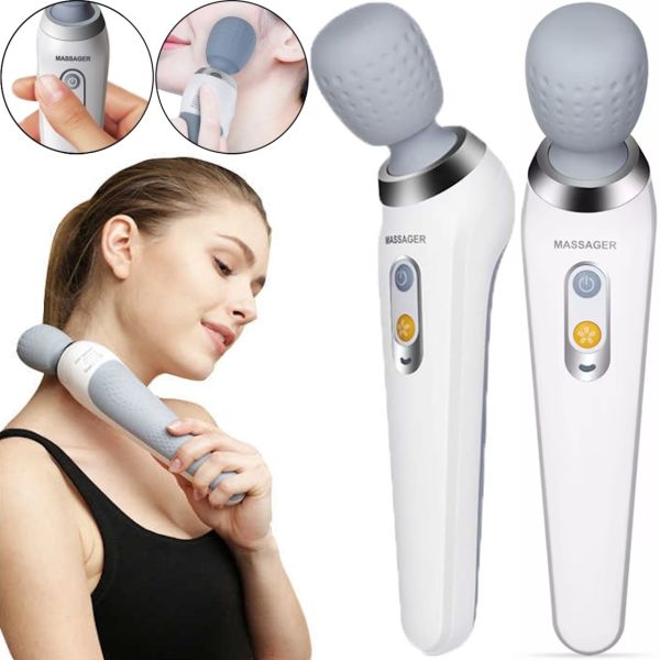 Бездротовий ударний масажер Smart Wireless Handy Massager ST-806 для всього тіла і м'язів, акумуляторний вібромасажер MS - 2022 для шиї плечей Білий