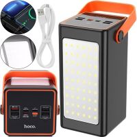 Портативний зарядний пристрій Power Bank HOCO J107 90000 mAh 22.5W з ліхтариком Зовнішній акумулятора повербанк Хоко 4USB 1TYPE-C для зарядки Чорний