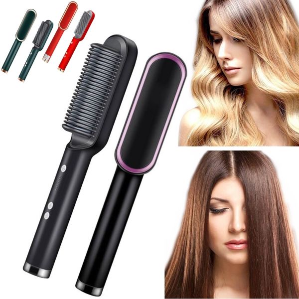 Електрична гребінець випрямляч Hair Straightener HQT-909, щітка з турмаліновим покриттям, Утюжок гребінець-випрямляч для укладання волосся