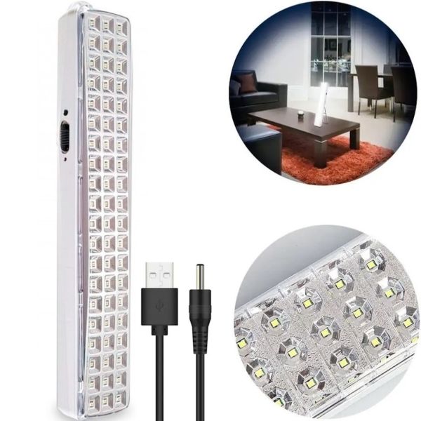 Аварійний Світлодіодний світильник прожектор KOHJ KD-715 6W 63 LED SMD 63 діода 516 Lm 6000K, Аварійна акумуляторна світлодіодна LED лампа від USB