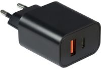 Мережевий зарядний пристрій Fast Charge USB Type-C UKC PD-889 Black блок живлення на 2 порти, адаптер зарядка для телефону смартфона Android Чорний