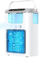 Настільний вентилятор зі зволожувачем Ice Cooler K918 600 мл з RGB підсвічуванням, Міні кондиціонер зволожувач повітря з відсіком для льоду від USB