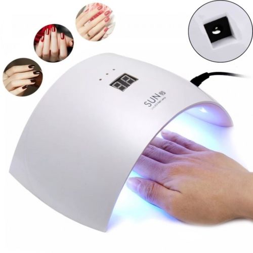 Професійна лампа SUN9S UV / LED для манікюру і педикюру з екраном 24W UV LED з таймером White УФ сушарка для нігтів, гель лаку Біла SUN 9S