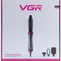 Фен стайлер для укладки и завивки волос VGR V-408 4 в 1 многофункциональный фен-стайлер с насадками, браш щетка расческа для выпрямления V408