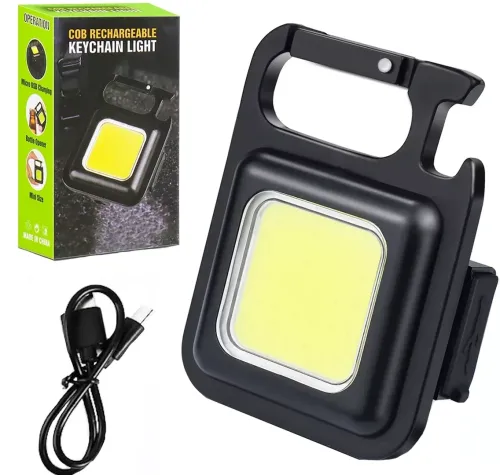  Кишеньковий ліхтарик брелок Bailong SH-J031-SWS COB 240 LED з магнітом і карабіном, акумуляторний водонепроникний міні ліхтар на ключі з відкривачкою