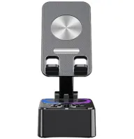 Держатель подставка для телефона с колонкой Microphone speaker set AND K18-2 Беспроводная Bluetooth колонка с держателем и 2 микрофонами для караоке