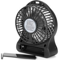 Настільний міні вентилятор Mini Fan XSFS - 01 USB з акумулятором 4.5 W Black, портативний охолоджувач повітря на підставці з Led ліхтариком Чорний