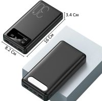 Зарядний пристрій УМБ Power Bank 30000 mAh Martec Delicate 2xUSB з ліхтариком, Портативна батарея повербанк зовнішній акумулятор зарядка для телефону