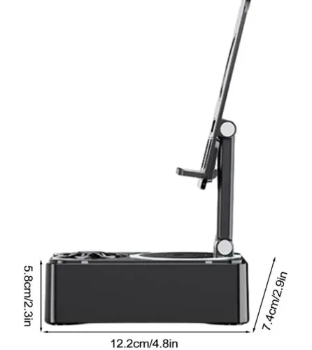 Держатель подставка для телефона с колонкой Microphone speaker set AND K18-2 Беспроводная Bluetooth колонка с держателем и 2 микрофонами для караоке
