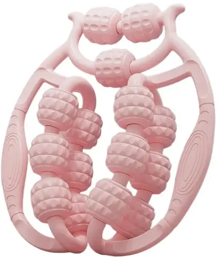 Кільцевий роликовий масажер Spirill Massager AND526 для глибокого масажу тканин і м'язів для шиї 15 коліс, антицелюлітний ручний ролик для тіла