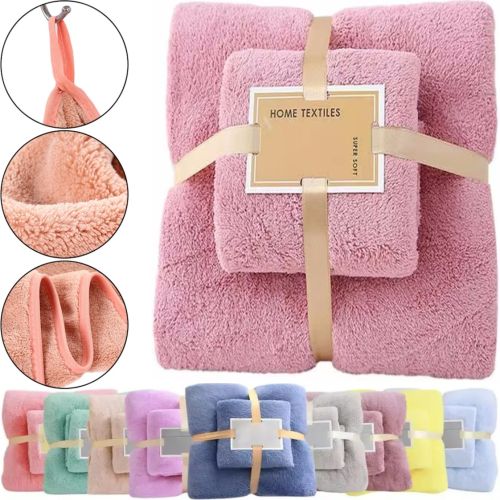 Комплект полотенец для лица, рук и ног Home Textiles 2 штуки, Подарочный набор банное полотенце 70x140, 35x75 см полотенца из микрофибры для ванной