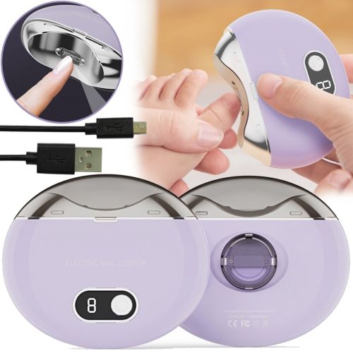 Автоматическая электропилка триммер для стрижки ногтей R6Y8 Nail Clipper AND263 аккумуляторная пилочка MAG-654, электрические кусачки с дисплеем USB
