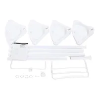 Кутова полиця для ванної, душової Aidesen Multi Corner GY-188, телескопічна розсувна етажерка 4 яруси з регульованою висотою Біла XL-176