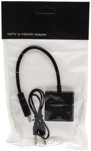 Конвертер HDMI на VGA универсальный видеокабель, адаптер переходник для преобразования сигнала, аудио вход 3.5 mm Converter 1080P USB 34103