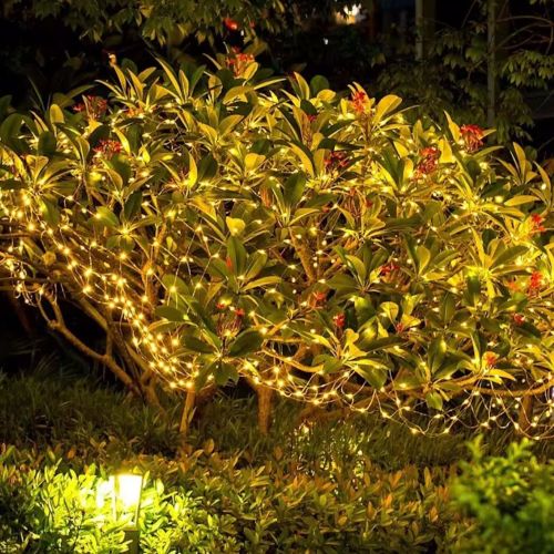 Вулична Світлодіодна гірлянда Solar String Lights LS48 - 100WW 12 метрів 100 LED діодів Теплий білий Роса Warm light з сонячною панеллю для дерев і веранд