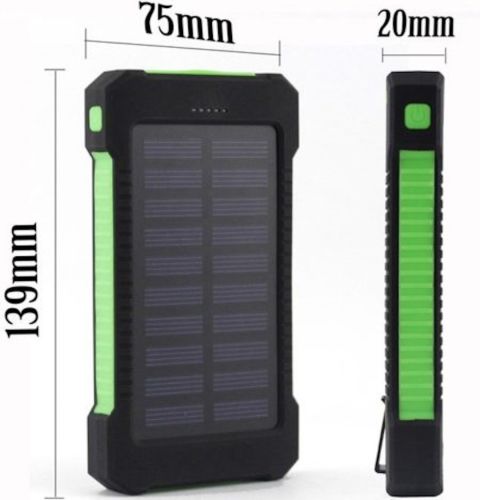 Портативний зарядний батарея Power Bank Solar JS-809 50000 mAh з сонячною панеллю і ліхтариком, зовнішній акумулятор повербанк для зарядки USB 2.1 A