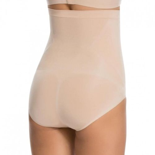 Женские корректирующие трусики Spanx Higher Power шорты с завышенной высокой талией, Утягивающие бесшовные трусы для бедер с высокой посадкой Бежевые