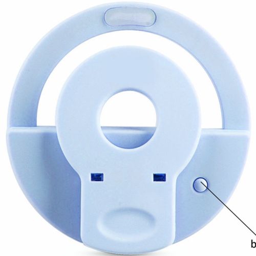 Світлодіодне LED селфи кільце Selfie Ring Light XL-191 8.5 см світлове підсвічування для фото лампа на телефон Android IOS блакитне, Рожеве, Чорне