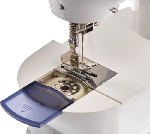 Професійна швейна машинка 4 в 1 Mini Sewing Machine SM - 202A (WJ-08), Портативна міні машинка 201 для шиття з адаптером і педаллю для дому Біла