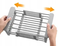 Універсальна розсувна решітка сушарка Multifunctional Drain Rack 1491 для сушіння фруктів і овочів на умивальник, підставка на раковину для посуду