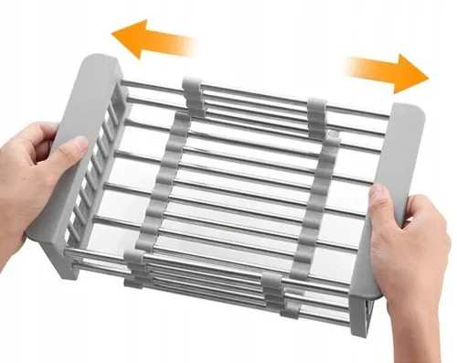 Універсальна розсувна решітка сушарка Multifunctional Drain Rack 1491 для сушіння фруктів і овочів на умивальник, підставка на раковину для посуду