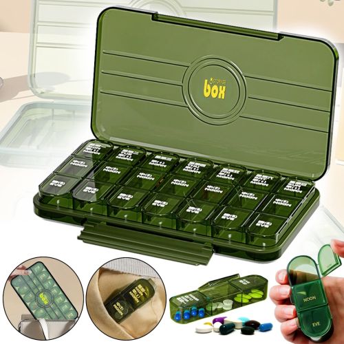 Органайзер для таблеток Portable Pill Box MSK-3516 на 21 ячейку, карманный контейнер для хранения лекарств на 7 дней, таблетница диспенсер на неделю