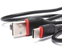 Кабель для зарядного пристрою Borofone BX17 USB Type-C 3A 1м для заряджання та передавання даних телефона, зарядка шнур 100 см для смартфона Чорна